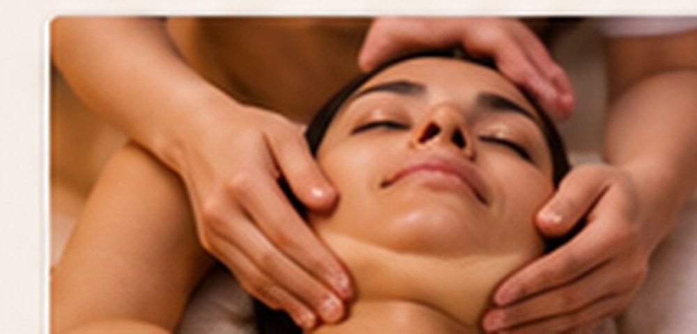 Relaxing facial treatment at a spa